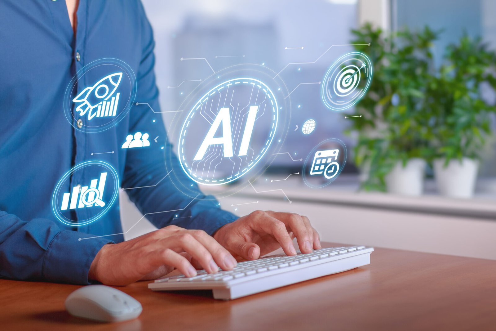 Home ai powered seo optimization in a modern workspace